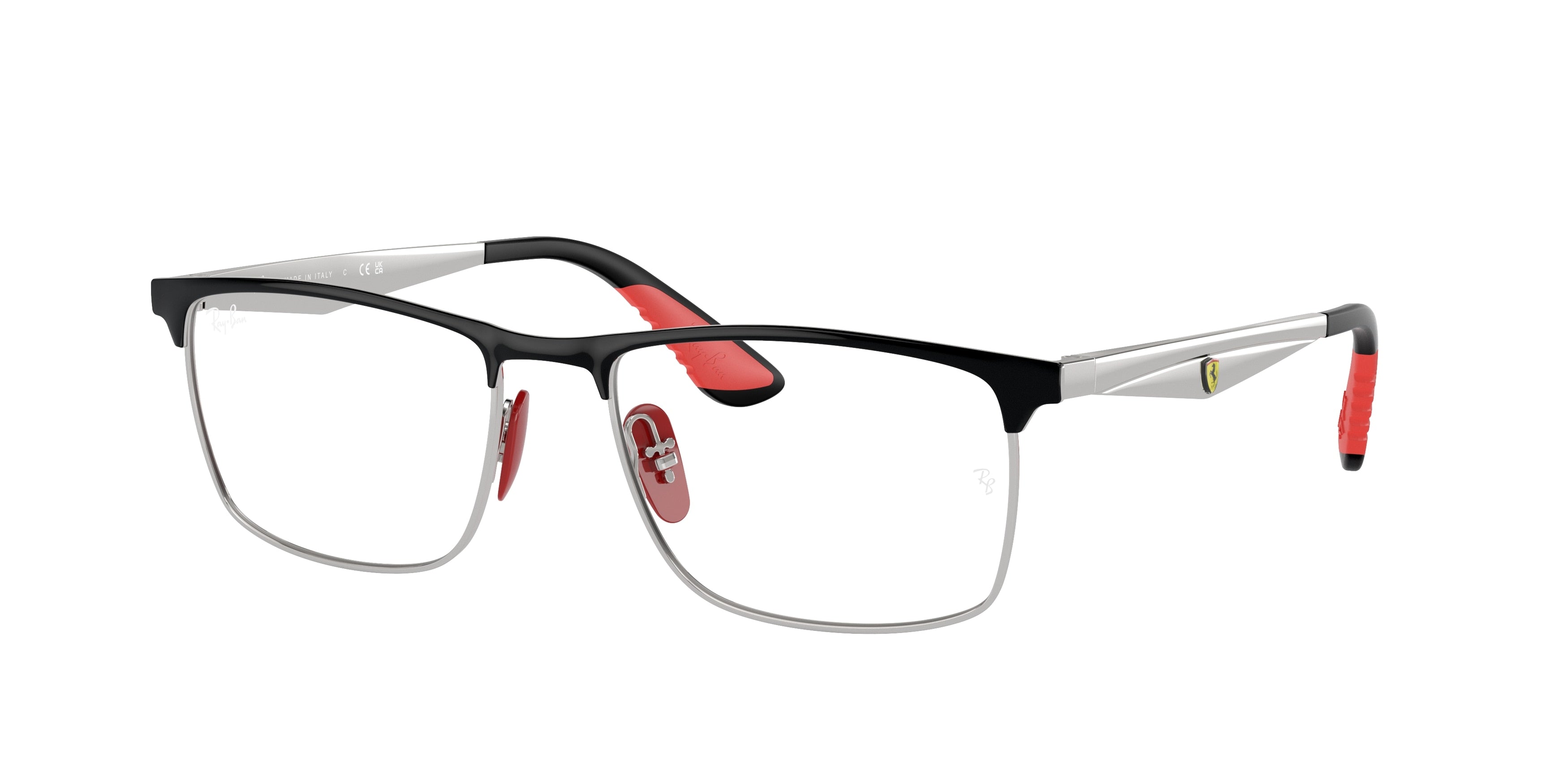 Ray-Ban Optical RX6516M Rectangle Eyeglasses  F060-Black On Silver 55-145-18 - Color Map Black