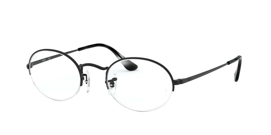Ray-Ban Optical OVAL GAZE RX6547 Oval Eyeglasses  2503-MATTE BLACK 49-22-145 - Color Map black