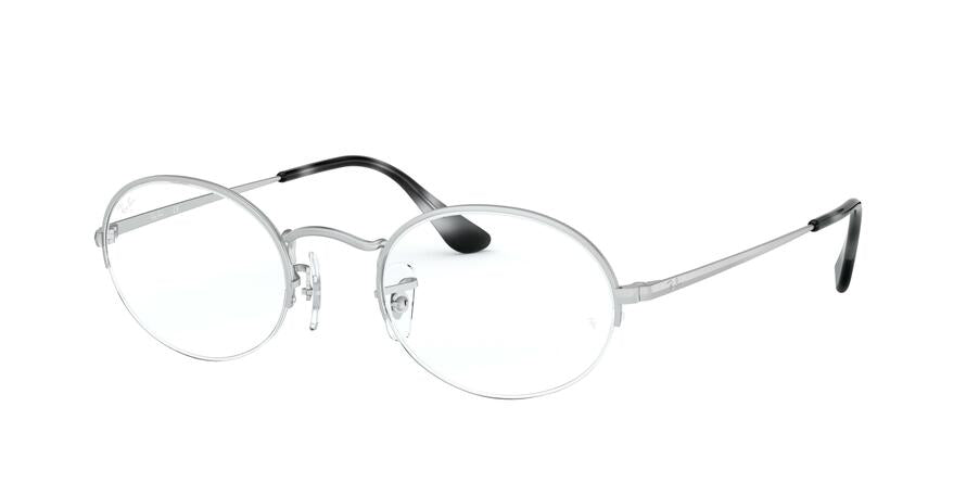 Ray-Ban Optical OVAL GAZE RX6547 Oval Eyeglasses  2538-MATTE SILVER 52-22-145 - Color Map silver