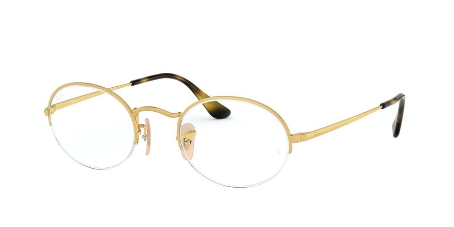 Ray-Ban Optical OVAL GAZE RX6547 Oval Eyeglasses  3033-MATTE GOLD 52-22-145 - Color Map gold