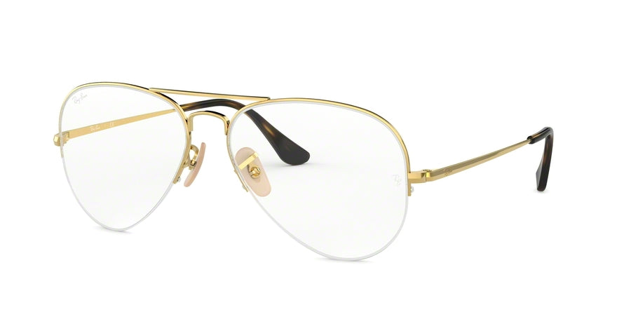 Ray-Ban Optical AVIATOR GAZE RX6589 Pilot Eyeglasses  2500-GOLD 59-15-140 - Color Map gold