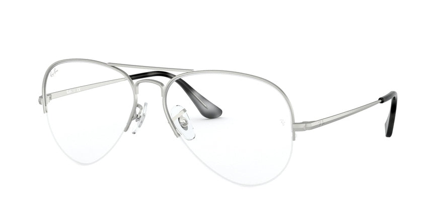 Ray-Ban Optical AVIATOR GAZE RX6589 Pilot Eyeglasses  2538-MATTE SILVER 59-15-140 - Color Map silver