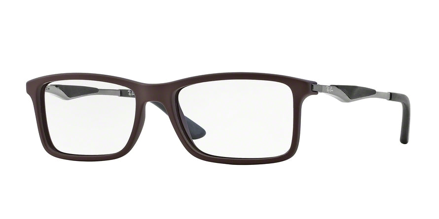 Ray-Ban Optical RX7023 Rectangle Eyeglasses  5258-TOP BROWN ON MATTE BLACK 53-17-145 - Color Map black