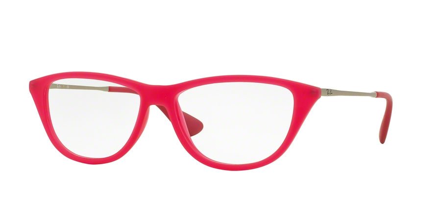 Ray-Ban Optical RX7042 Cat Eye Eyeglasses  5471-RUBBER DEMO GLOSS FUXIA 52-14-140 - Color Map pink