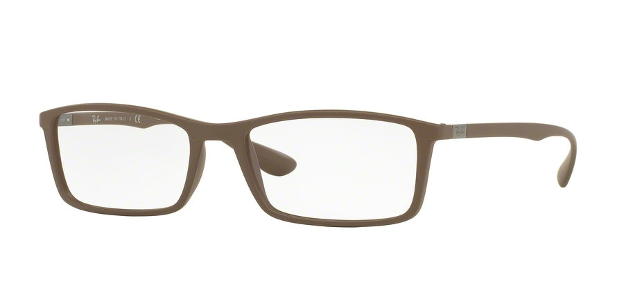 Ray-Ban Optical RX7048 Rectangle Eyeglasses  5522-MATTE DOVE 56-17-145 - Color Map brown
