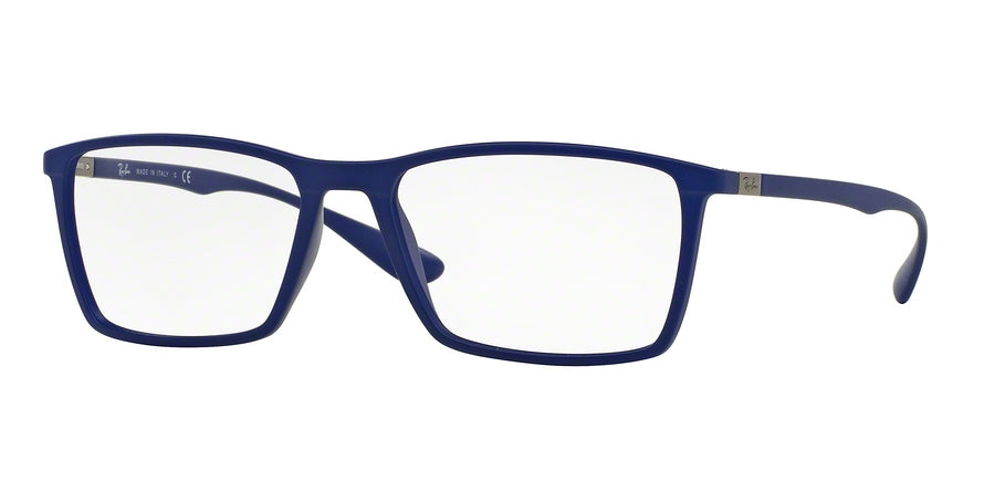 Ray-Ban Optical RX7049 Rectangle Eyeglasses  5439-MATTE BLUE 53-17-145 - Color Map blue