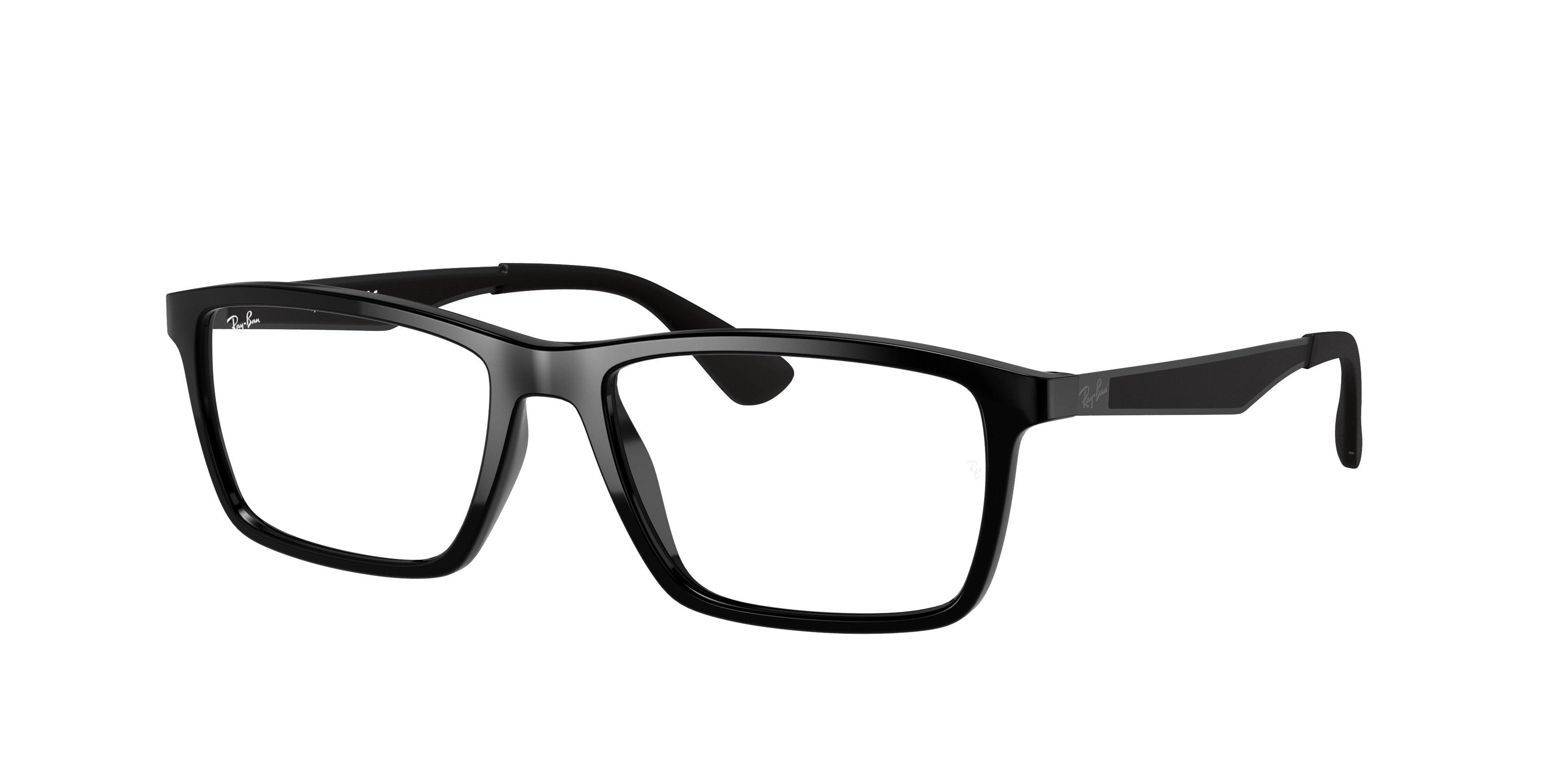 Ray-Ban Optical RX7056 Square Eyeglasses  2000-Black 55-145-17 - Color Map Black