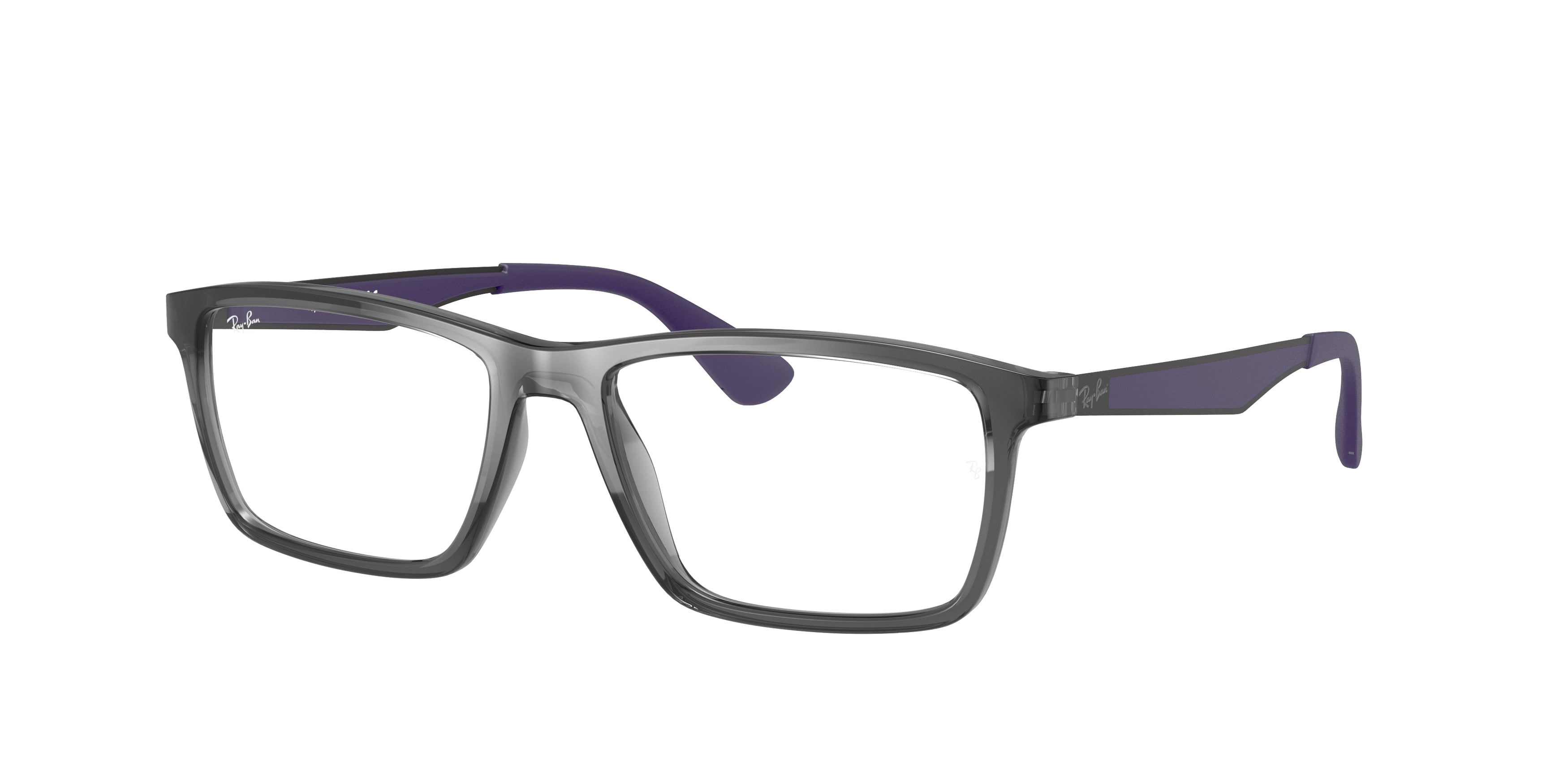 Ray-Ban Optical RX7056 Square Eyeglasses  5814-Transparent Grey 55-145-17 - Color Map Grey