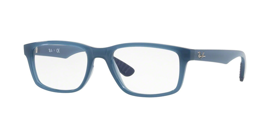 Ray-Ban Optical RX7063 Rectangle Eyeglasses  8019-TRANSPARENT LIGHT BLUE 52-18-145 - Color Map blue
