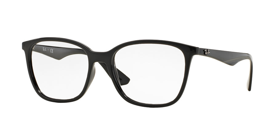 Ray-Ban Optical RX7066F Square Eyeglasses  2000-SHINY BLACK 54-17-145 - Color Map black
