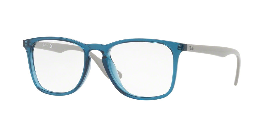 Ray-Ban Optical RX7074F Square Eyeglasses  5732-TRASPARENT BLUE 52-18-145 - Color Map blue