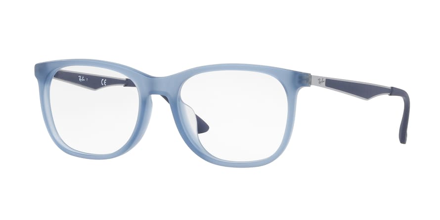 Ray-Ban Optical RX7078F Square Eyeglasses  8038-TRASPARENT LIGHT BLUE 53-18-145 - Color Map blue