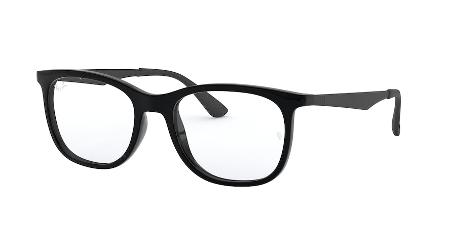Ray-Ban Optical RX7078 Square Eyeglasses  2000-SHINY BLACK 53-18-145 - Color Map black