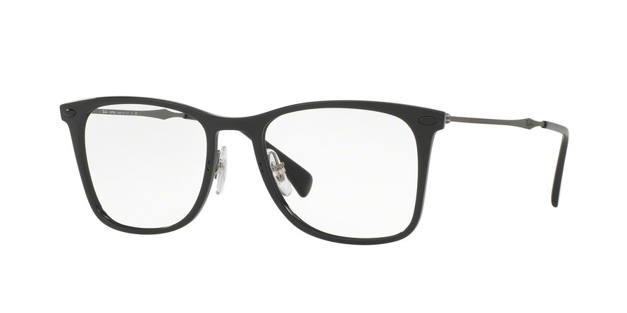 Ray-Ban Optical RX7086 Square Eyeglasses  2000-SHINY BLACK 51-18-140 - Color Map black