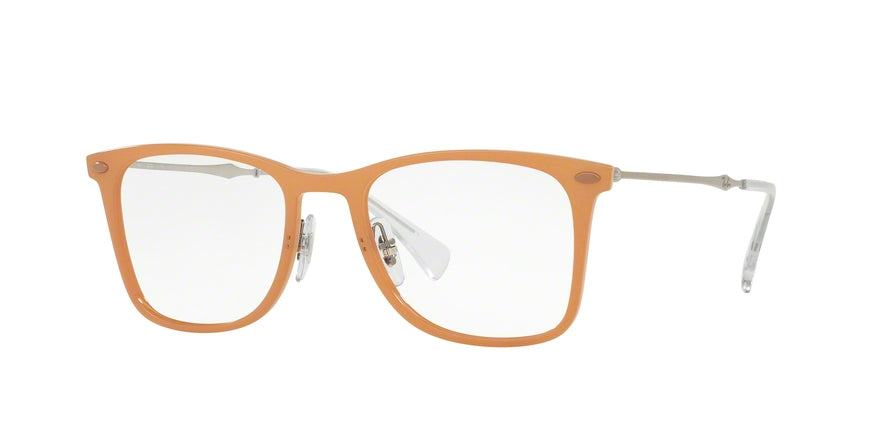 Ray-Ban Optical RX7086 Square Eyeglasses  5642-LIGHT BROWN 51-18-140 - Color Map brown