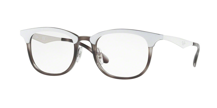 Ray-Ban Optical RX7112 Square Eyeglasses  5728-GREY HAVANA TOP MAT WHITE 53-20-145 - Color Map havana