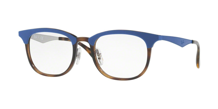 Ray-Ban Optical RX7112 Square Eyeglasses  5729-HAVANA TOP MATTE BLUE 51-20-140 - Color Map blue