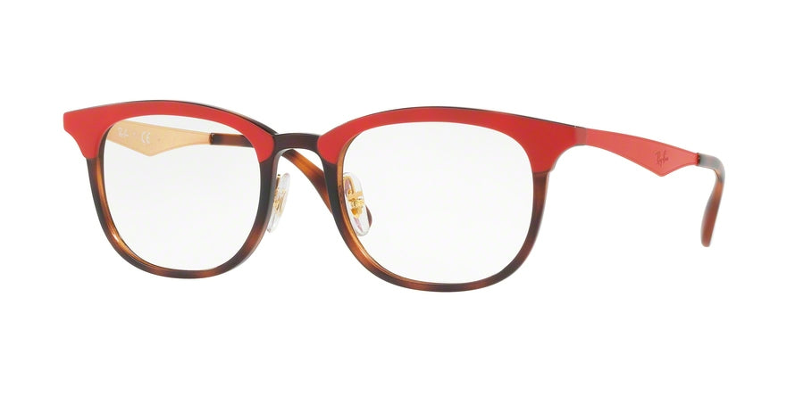 Ray-Ban Optical RX7112 Square Eyeglasses  5730-HAVANA RED TOP MATTE RED 53-20-145 - Color Map havana