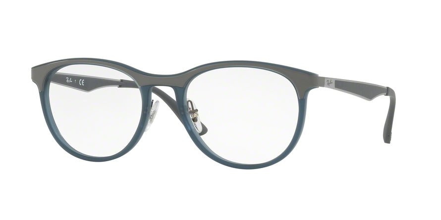 Ray-Ban Optical RX7116 Square Eyeglasses  5679-MATTE TRASPARENT GREY/BLUE 53-19-145 - Color Map blue