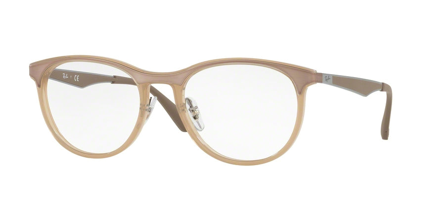 Ray-Ban Optical RX7116 Square Eyeglasses  8018-TRANSPARENT BEIGE 53-19-145 - Color Map light brown