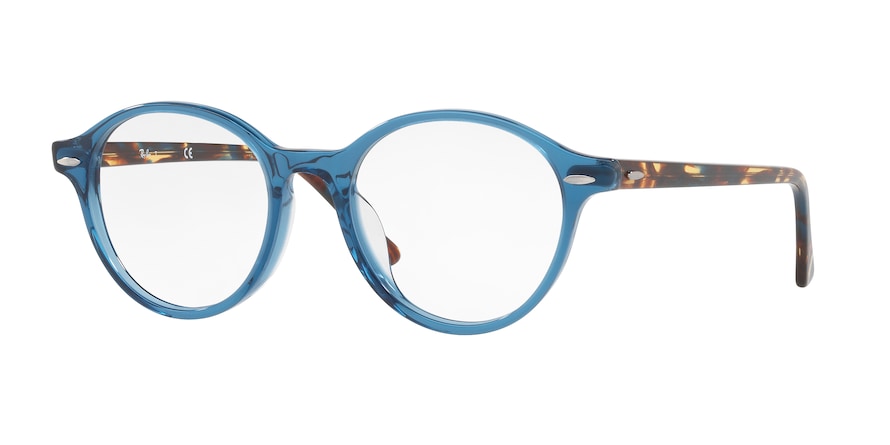 Ray-Ban Optical RX7118F Square Eyeglasses  8022-TRANSPARENT GREY/BLUE 50-19-145 - Color Map blue