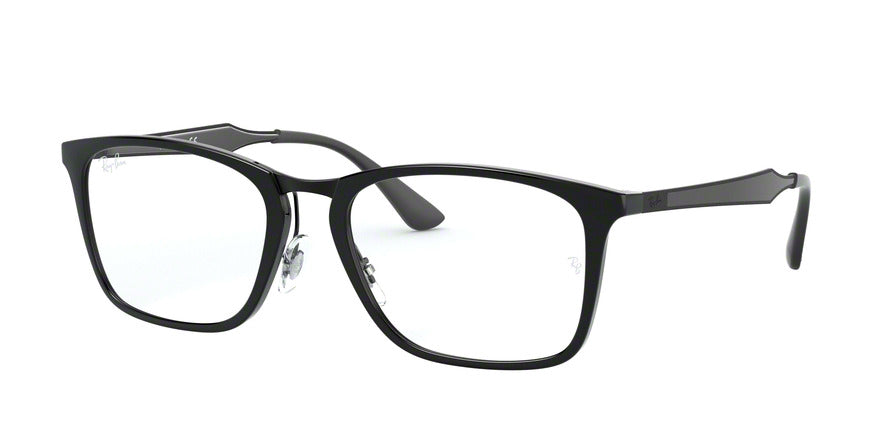 Ray-Ban Optical RX7131 Square Eyeglasses  2000-SHINY BLACK 55-19-145 - Color Map black