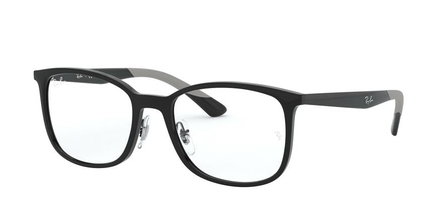 Ray-Ban Optical RX7142F Square Eyeglasses  2000-SHINY BLACK 54-18-145 - Color Map black
