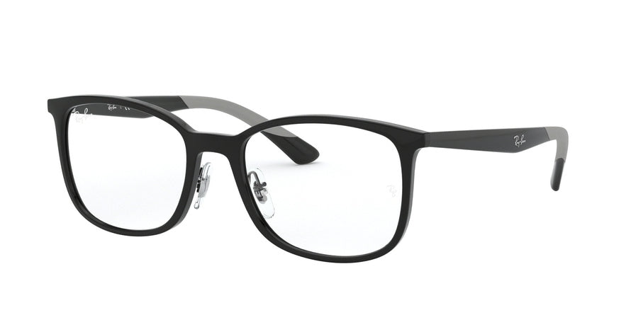 Ray-Ban Optical RX7142 Square Eyeglasses  2000-SHINY BLACK 52-18-145 - Color Map black