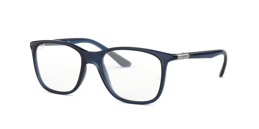 Ray-Ban Optical RX7143 Square Eyeglasses  5752-TRANSPARENT BLUE 53-18-145 - Color Map blue