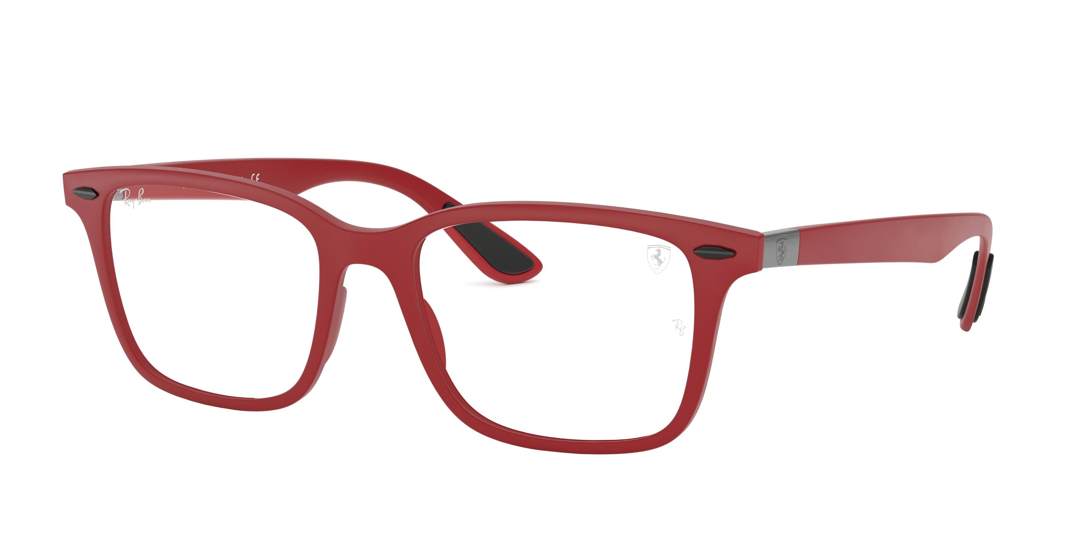 Ray-Ban Optical SCUDERIA FERRARI COLLECTION RX7144M Square Eyeglasses  F628-Red 53-150-18 - Color Map Red
