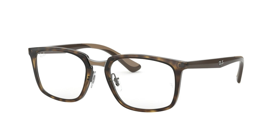 Ray-Ban Optical RX7148 Square Eyeglasses  2012-DARK HAVANA 54-19-145 - Color Map havana