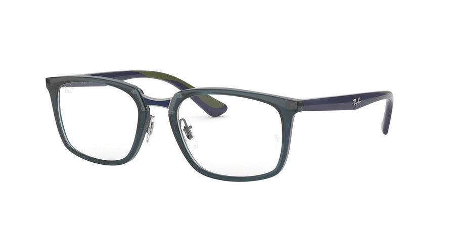 Ray-Ban Optical RX7148 Square Eyeglasses  5796-TRANSPARENT DARK BLUE 54-19-145 - Color Map blue