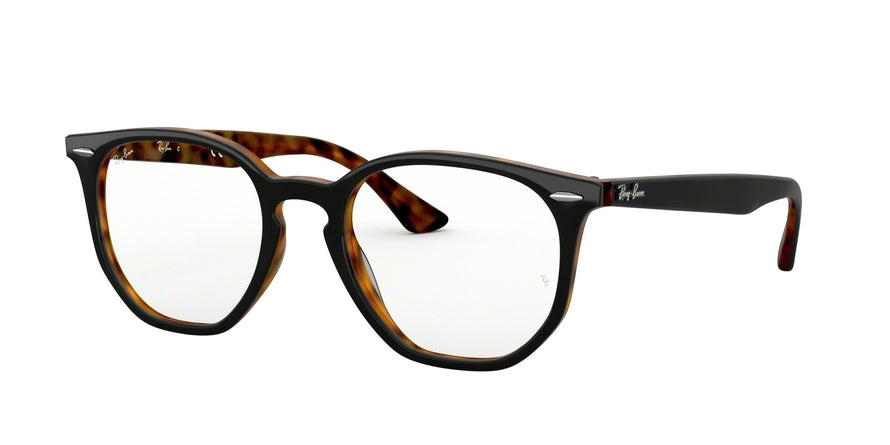 Ray-Ban Optical HEXAGONAL RX7151F Irregular Eyeglasses  5909-GREY ON HAVANA 52-19-145 - Color Map grey
