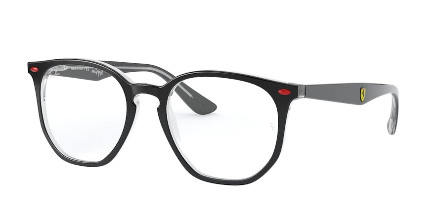 Ray-Ban Optical RX7151M Irregular Eyeglasses  F640-TOP BLACK ON TRASPARENT 52-19-145 - Color Map black