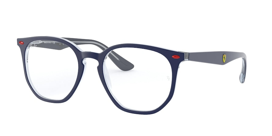 Ray-Ban Optical RX7151M Irregular Eyeglasses  F641-TOP BLUE ON TRASPARENT 52-19-145 - Color Map blue