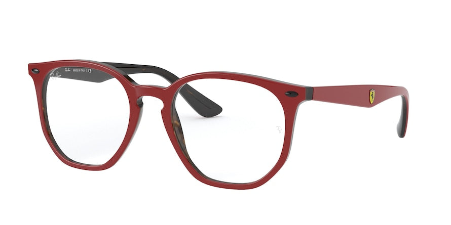 Ray-Ban Optical RX7151M Irregular Eyeglasses  F643-TOP RED ON HAVANA 52-19-145 - Color Map havana