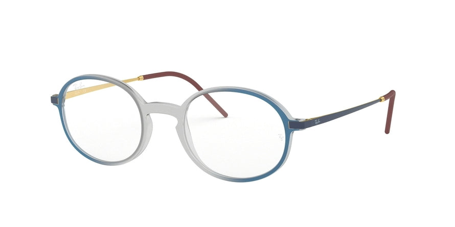 Ray-Ban Optical RX7153F Oval Eyeglasses  5821-RUBBER LIGHT GREY ON TOP BLUE 52-21-145 - Color Map grey