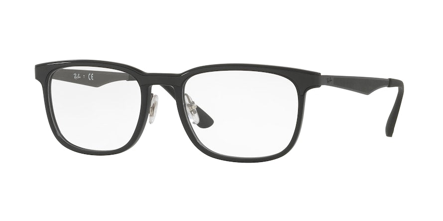 Ray-Ban Optical RX7163 Rectangle Eyeglasses  5196-MATTE BLACK 53-19-145 - Color Map black