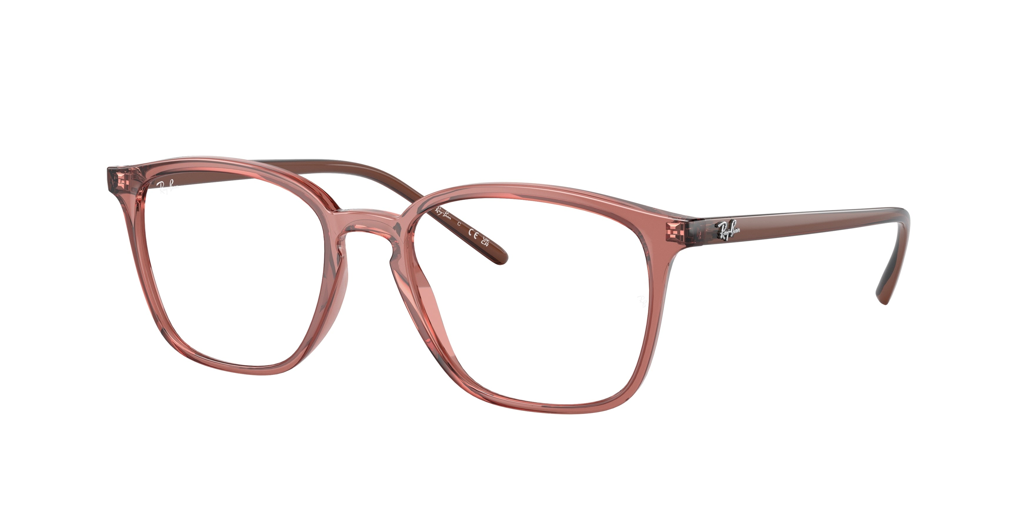 Ray-Ban Optical RX7185F Square Eyeglasses  8234-Transparent Light Brown 54-145-18 - Color Map Beige