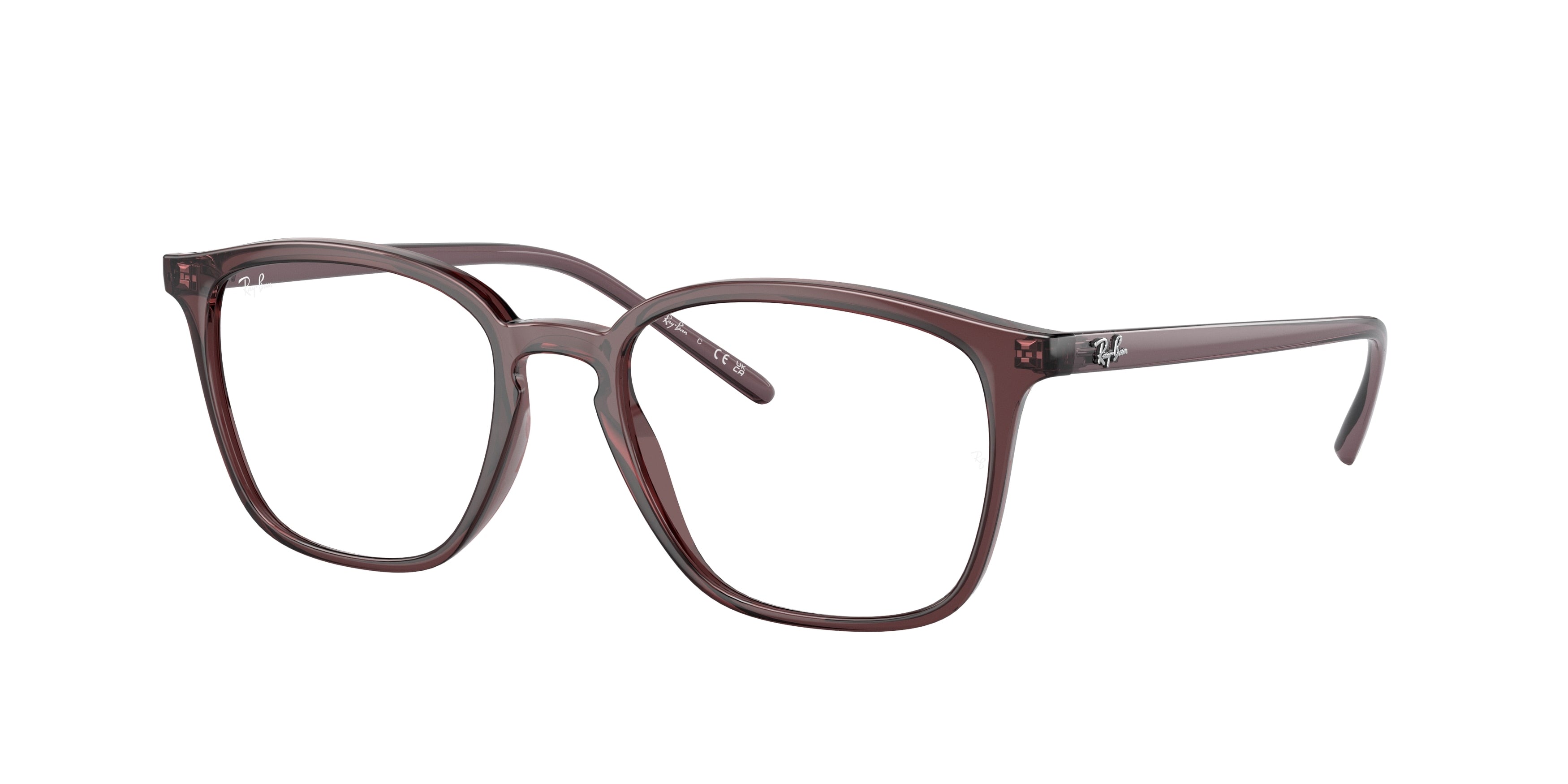 Ray-Ban Optical RX7185F Square Eyeglasses  8236-Transparent Brown 54-145-18 - Color Map Brown