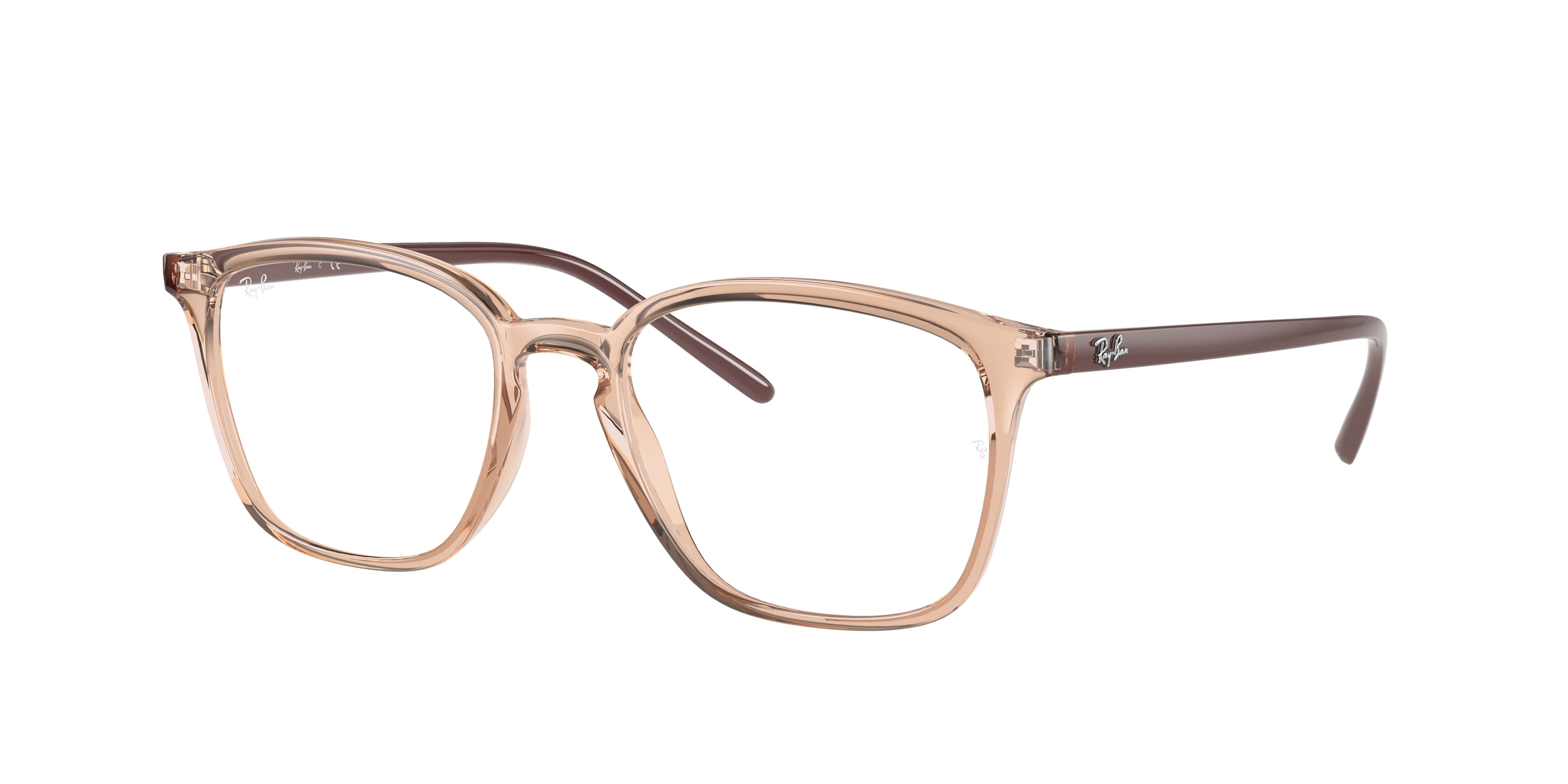 Ray-Ban Optical RX7185 Square Eyeglasses  5940-Light Brown 52-145-18 - Color Map Brown