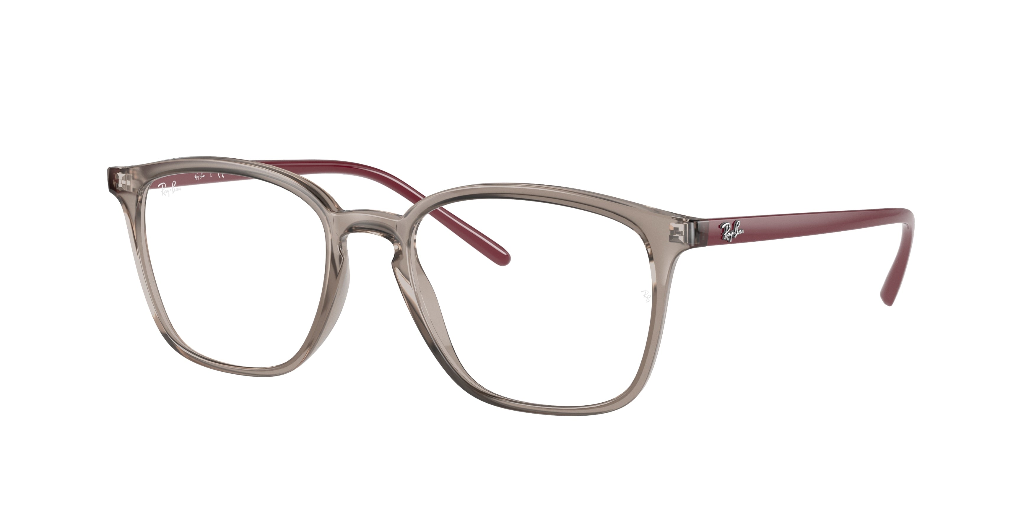 Ray-Ban Optical RX7185 Square Eyeglasses  8083-Transparent Grey 52-145-18 - Color Map Grey