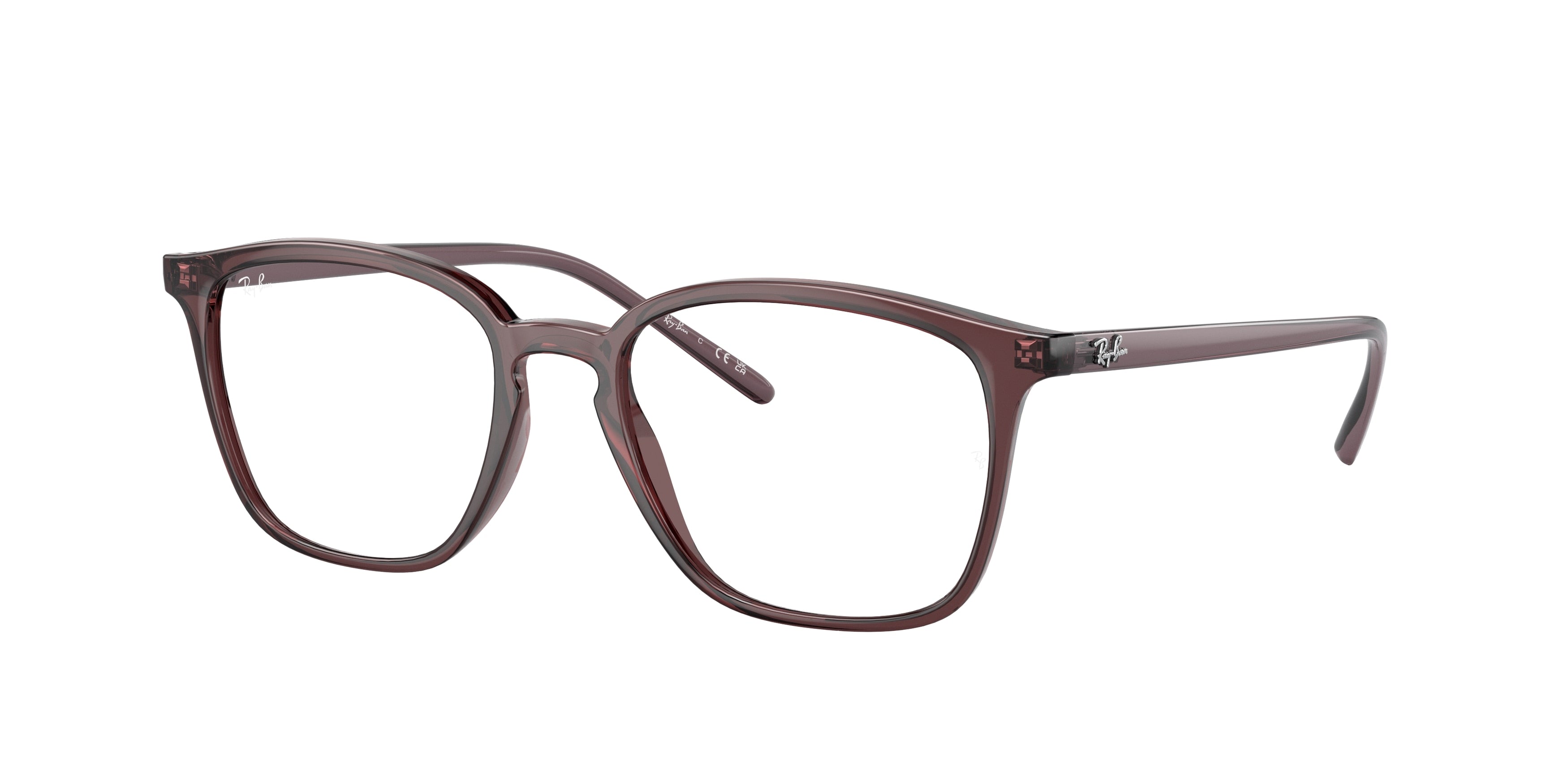 Ray-Ban Optical RX7185 Square Eyeglasses  8236-Transparent Brown 52-145-18 - Color Map Brown