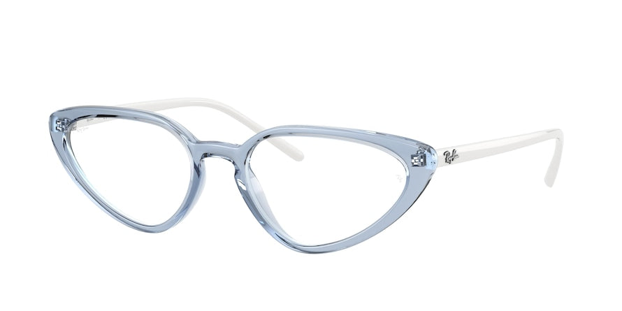 Ray-Ban Optical RX7188 Cat Eye Eyeglasses  8085-TRANSPARENT LIGHT BLUE 54-18-140 - Color Map light blue