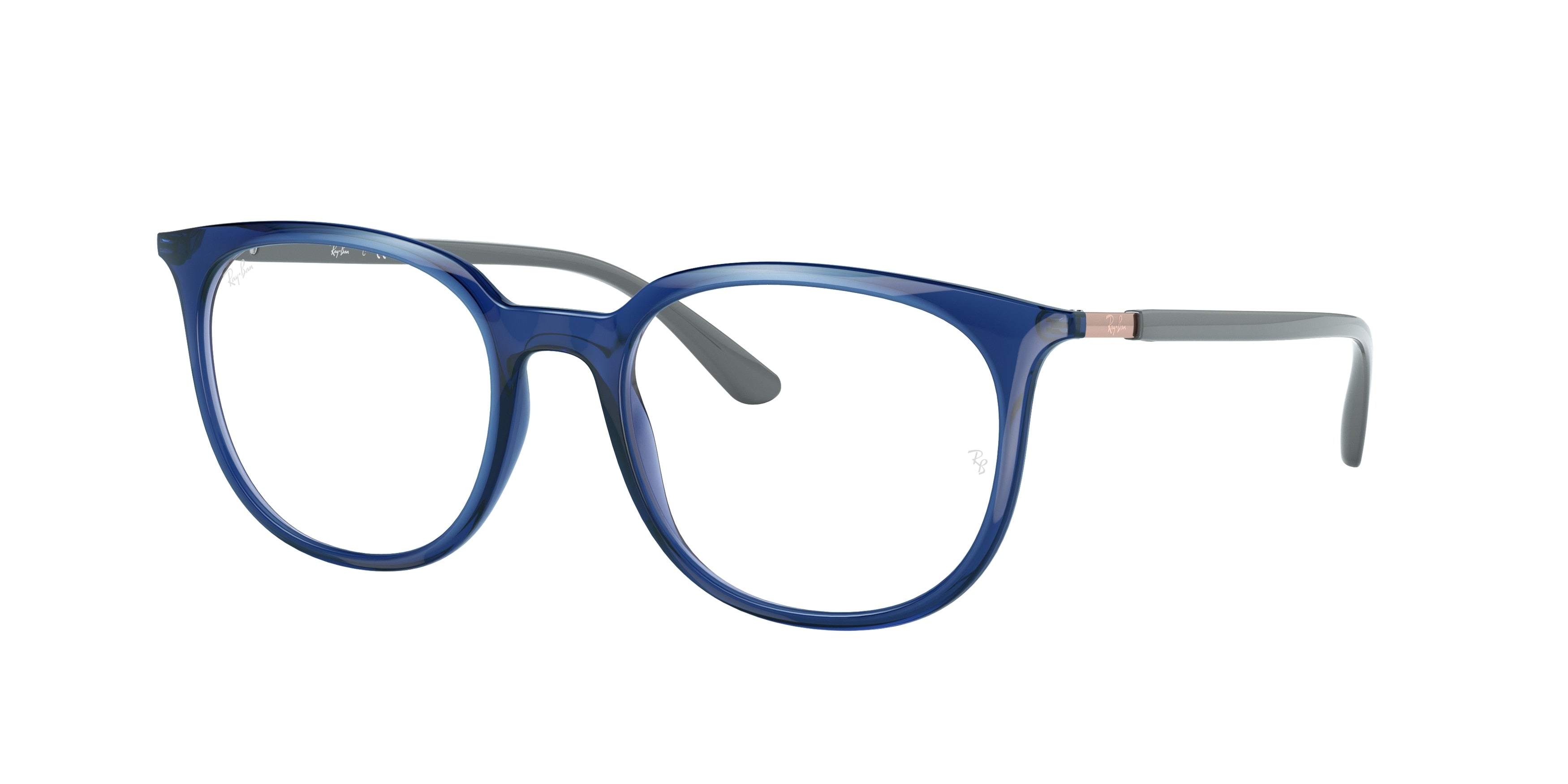 Ray-Ban Optical RX7190 Square Eyeglasses  8084-Transparent Blue 53-145-19 - Color Map Blue