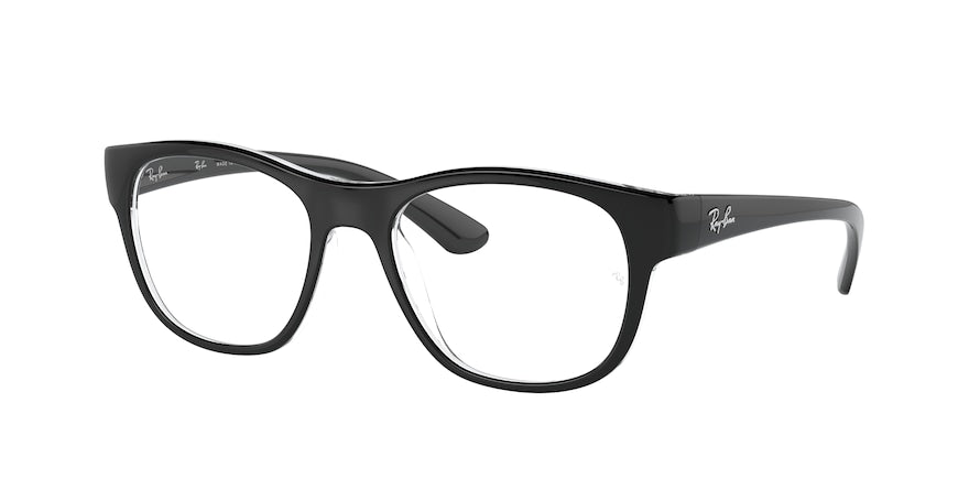 Ray-Ban Optical RX7191 Square Eyeglasses  2034-BLACK ON TRANSPARENT 53-19-140 - Color Map black