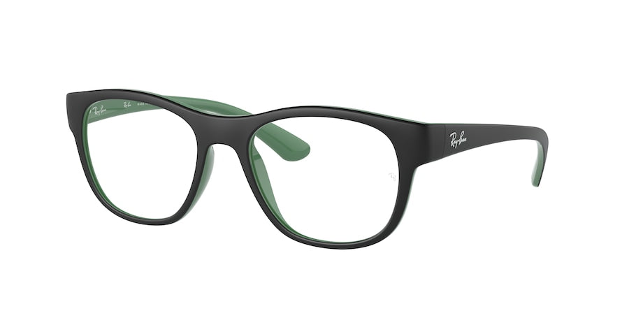 Ray-Ban Optical RX7191 Square Eyeglasses  8142-MATTE BLACK ON GREEN 53-19-140 - Color Map black
