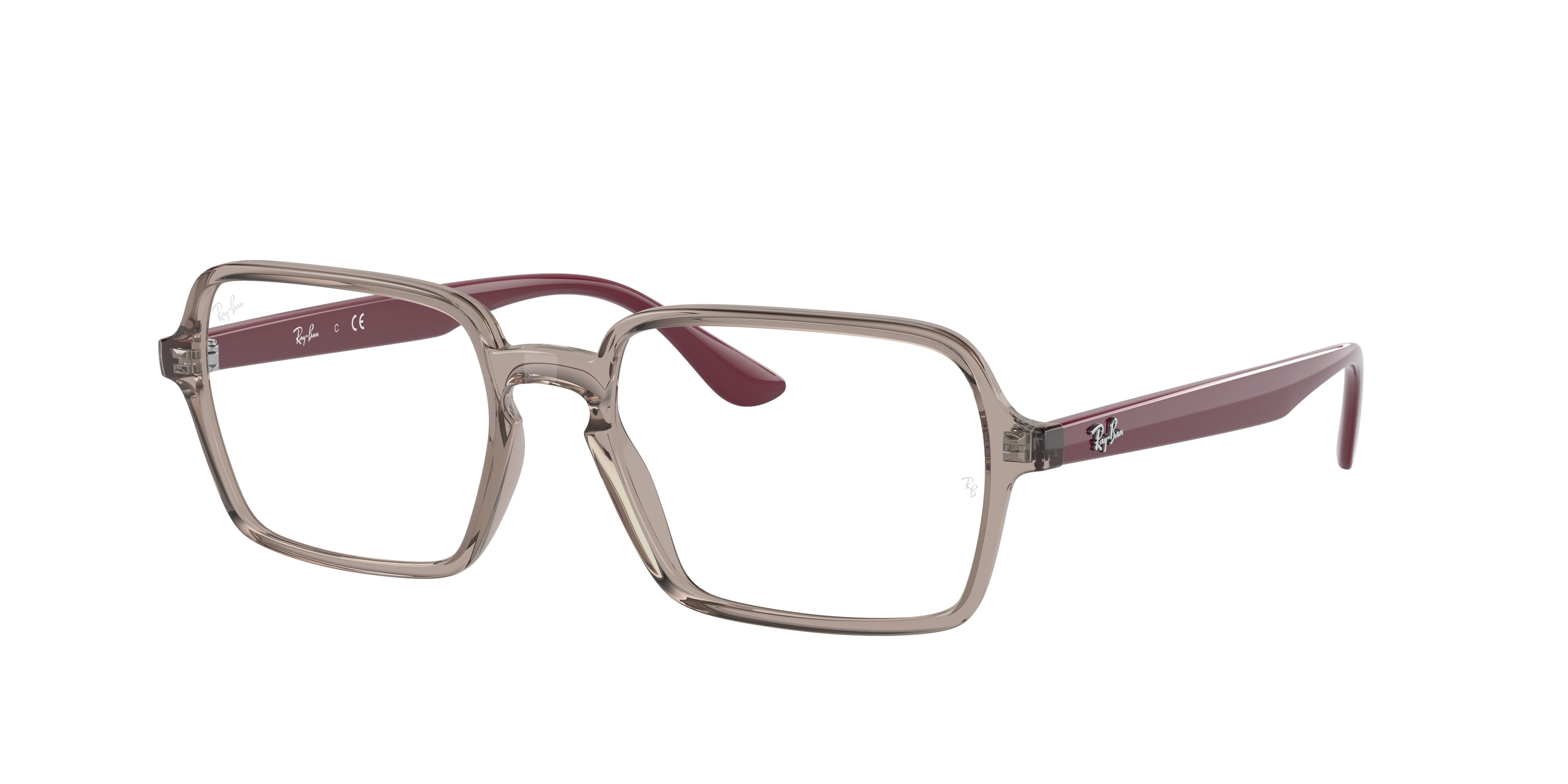 Ray-Ban Optical RX7198 Rectangle Eyeglasses  8083-Transparent Grey 53-145-17 - Color Map Grey