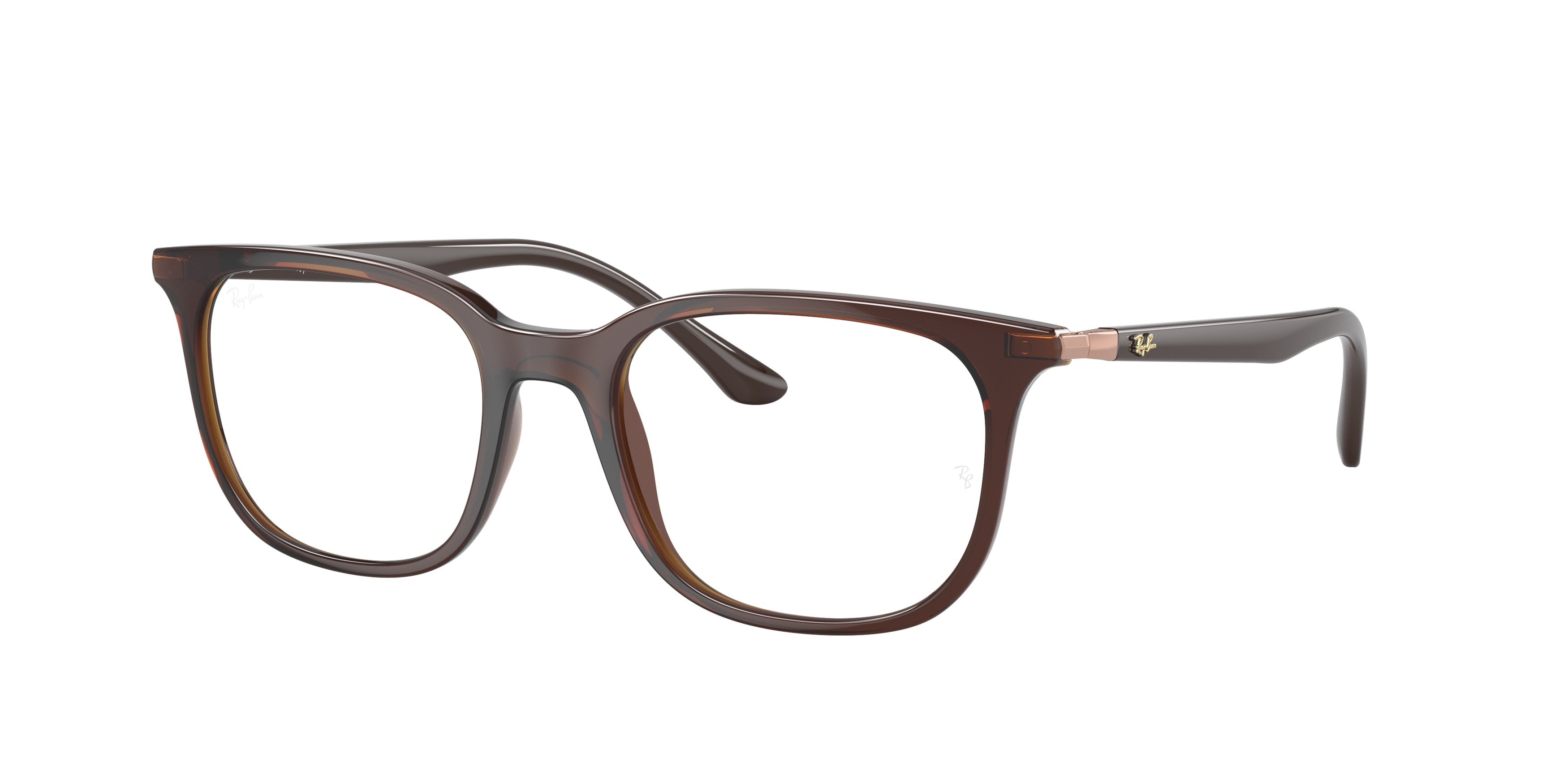 Ray-Ban Optical RX7211F Pillow Eyeglasses  8207-Transparent Brown 53-145-19 - Color Map Brown