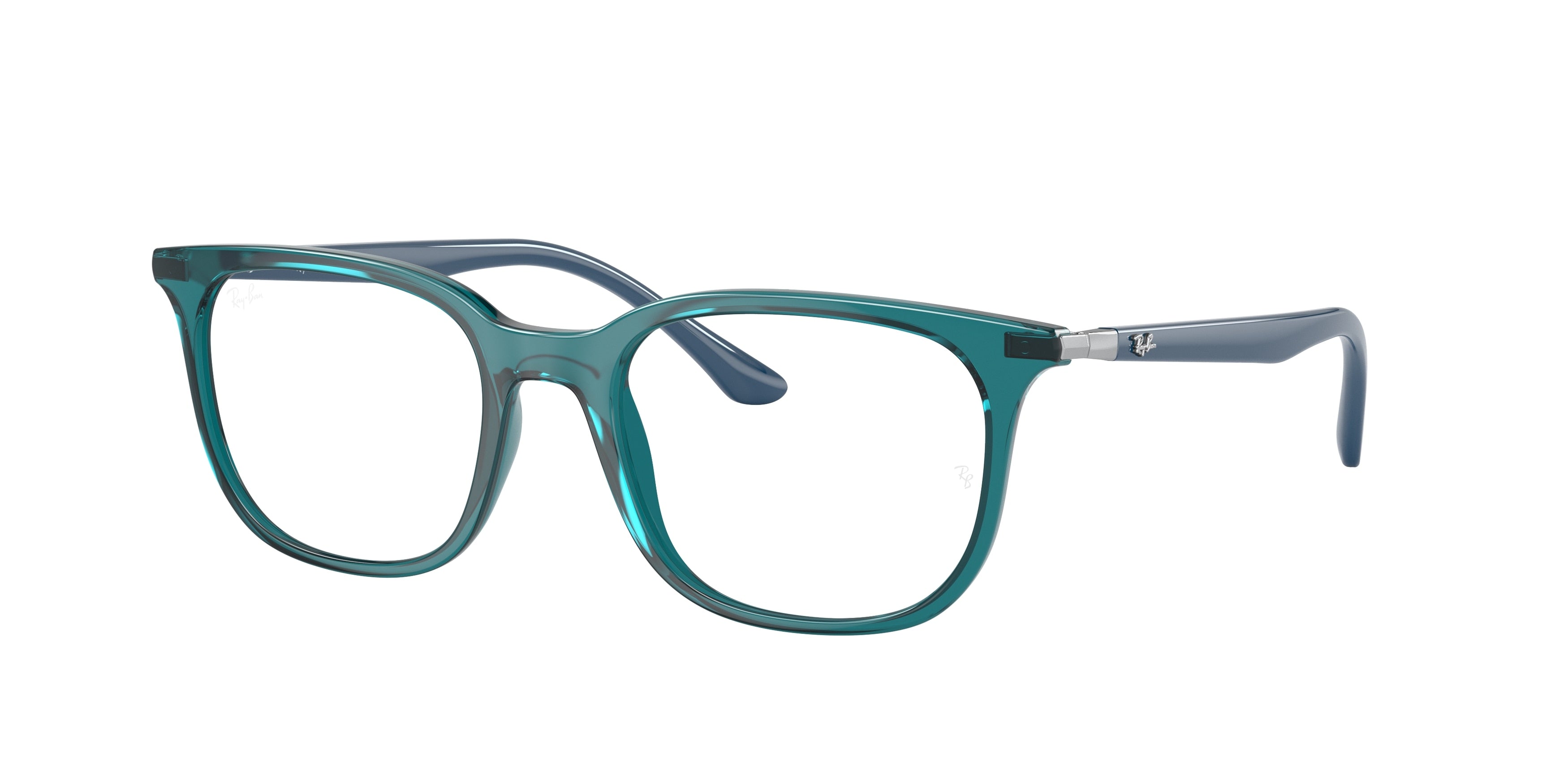 Ray-Ban Optical RX7211 Pillow Eyeglasses  8206-Transparent Turquoise 52-145-19 - Color Map Blue